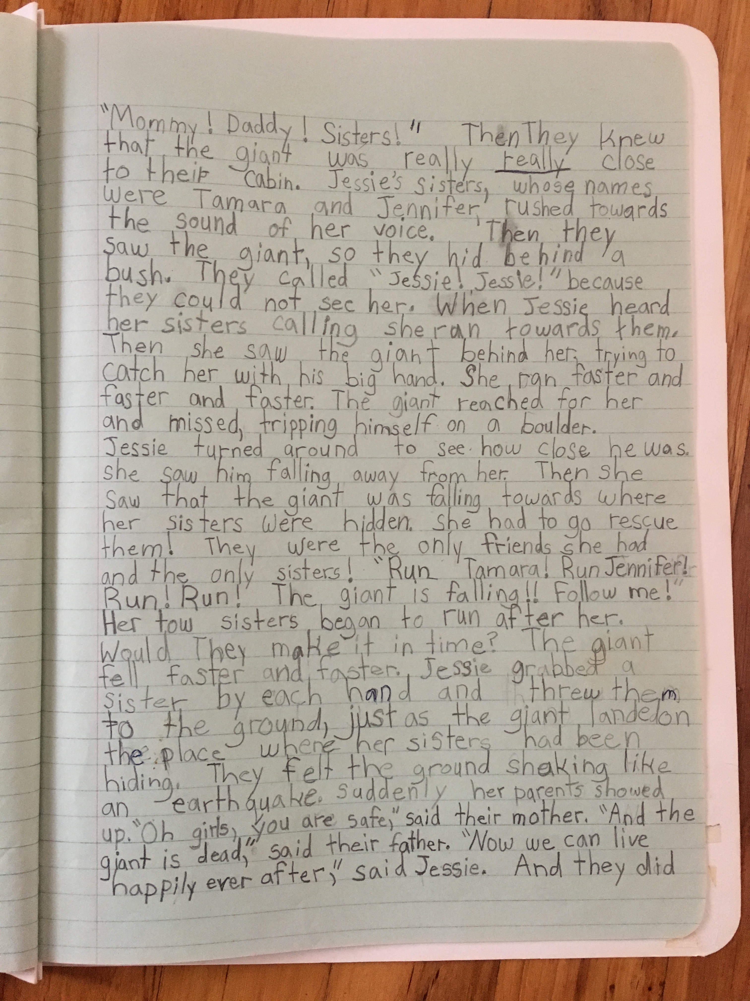 Original text (second page) of The Giant's Glass by Serena Gingold, 1986