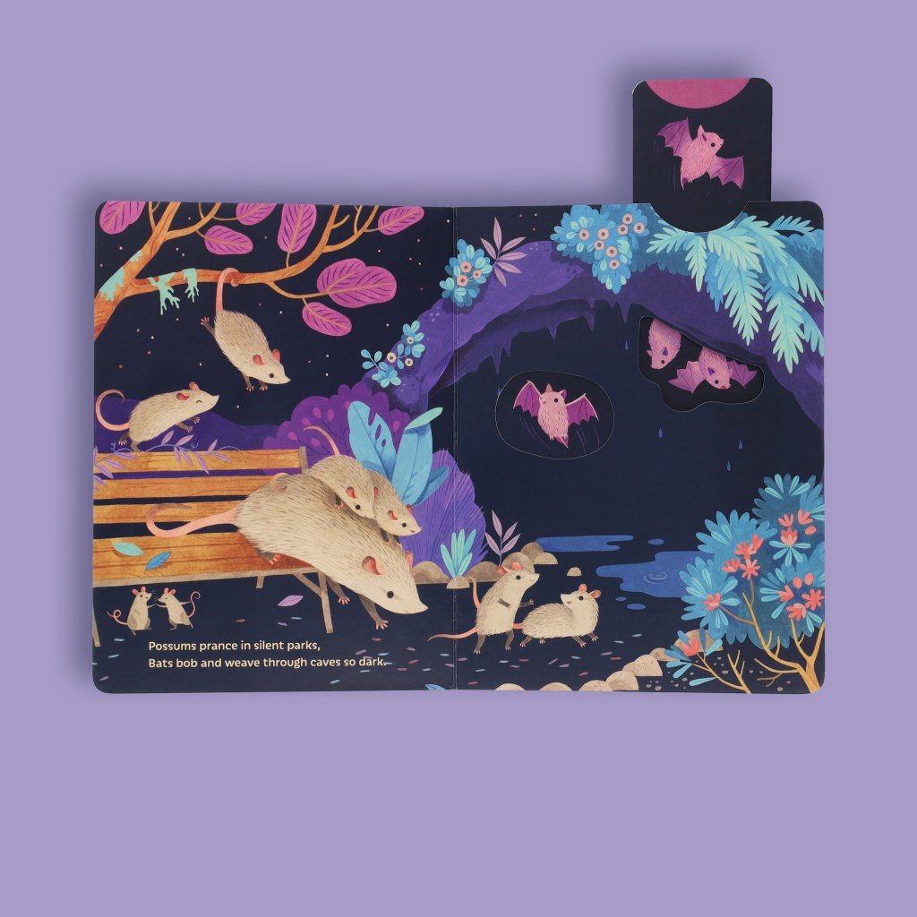 Interior spread of MOONLIGHT PRANCE (Chronicle Books) by Serena Gingold Allen, illustrated by Teagan White